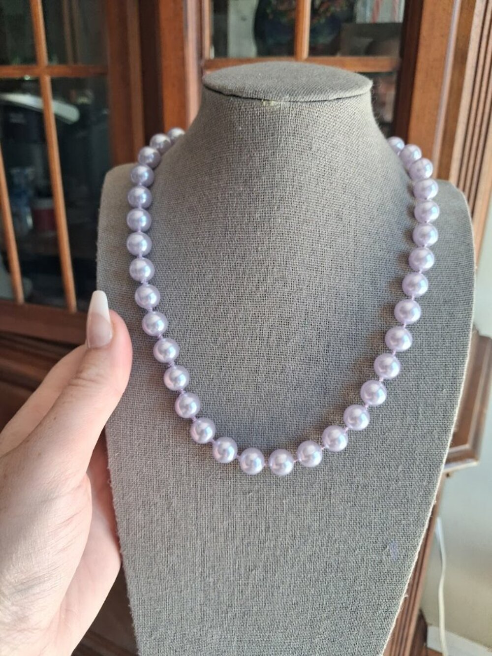 18 inch Lilac Beaded necklace